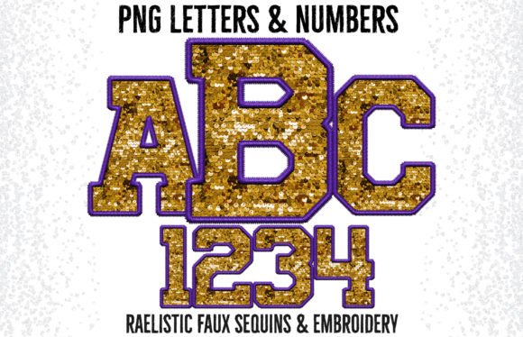 Gold Purple Faux Embroidery Alphabet Review