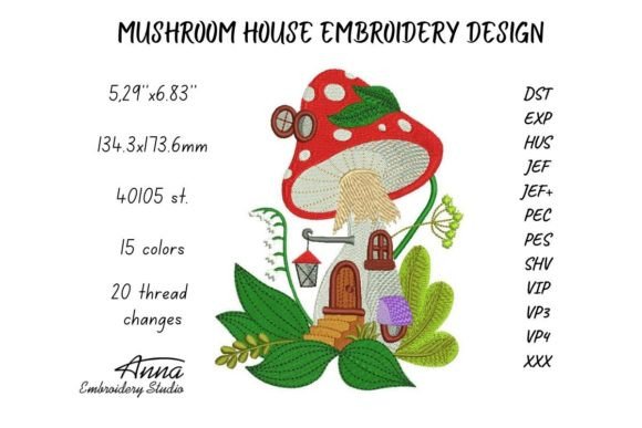 Mushroom House Embroidery Design Review
