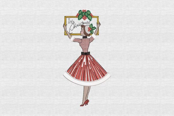 Retro Lady It s Christmas Embroidery Review
